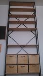 Industrial Steel Bookcase With Birch Bins 2 small