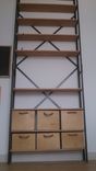 Industrial Steel Bookcase With Birch Bins 4 small