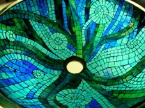 Bubbles And Waves Glass Mosaic Bathroom Sink - Round 3 small