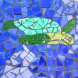 Tropical Paradise Mosaic Bathroom Sink - Oval 6 small