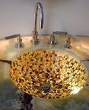 Autumn Crystals Mosaic Glass Bathroom Sink 2 small