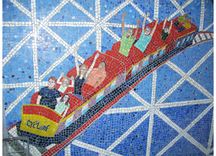 Coney Island Inspired Mosaic Bathroom Tile Art, New York City 4 small