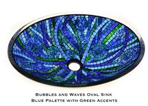 Bubbles And Waves Glass Mosaic Bathroom Sink - Round 5 small