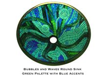 Bubbles And Waves Glass Mosaic Bathroom Sink - Round 6 small