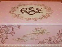 Wooden Custom  Designed Painted Toy Chest Especially For You!!! 2 small