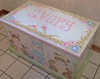 Wooden Teddy Bear And Bunny Toy Chest 2 small