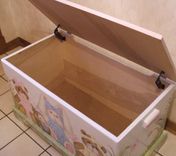 Wooden Teddy Bear And Bunny Toy Chest 3 small