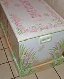 Wooden Bunny Toy Box In Pinks And Greens 4 small