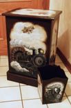 Custom Designed Wooden Hamper And Wastebasket 1 small