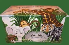 Wooden Jungle Toy Chest Custom Designed 1 small