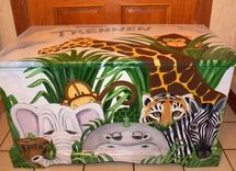 Wooden Jungle Toy Chest Custom Designed 2 small