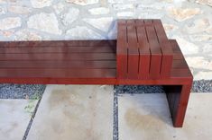 Mahogany Outdoor Bench With Sliding Table 2 small