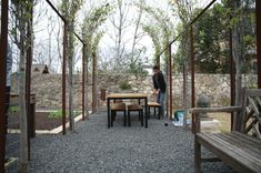Sinker Cypress Outdoor Table And Benches 3 small