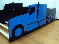 Semi-Tractor Truck Twin Kids Bed Frame - Handcrafted - Truck Themed Children's Bedroom Furniture 5 small