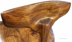 Walnut Three Legged Bar Stool With Carved Seat 2 small