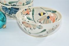 Set Of Four: Handmade Ceramic Soup Bowl For Salad, Cereal Or Ice Cream 3 small