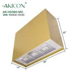 Akicon 36" Stainless Steel Range Hood, Modern Box Kitchen Hood With Powerful Vent Motor 3 small