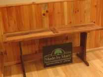 Wormy Chestnut Sofa Table With Walnut Base 3 small