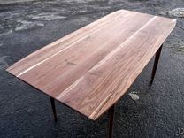 Mid-Century Modern Solid Walnut Dining Table 2 small