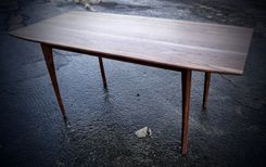 Mid-Century Modern Solid Walnut Dining Table 5 small