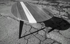 Mid-Century Modern Coffee Table Walnut With Maple 5 small