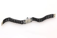 Intricate Hand Woven Black Onyx Art Deco Watch 2 small