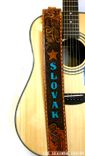 Hand Tooled And Painted Custom Western Leather Guitar Strap 1 small