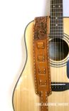 Hand Tooled And Painted Custom Western Leather Guitar Strap 3 small