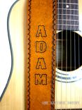 Custom Tan Leather Guitar Strap 4 small