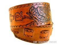 Personalized Eagle Leather Guitar Strap 3 small