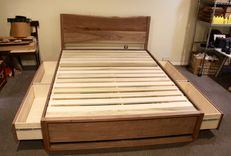 Custom Handcrafted Solid Walnut Queen Bed 3 small