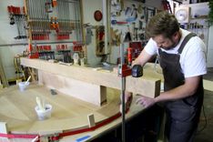 Custom Oak Barrel-Style Dining Table 4 small