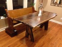 8' Walnut Live-Edge Table With Inverted-Branch Legs 1 small