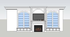 Fireplace Wall Built in Display cabinet.   3 small