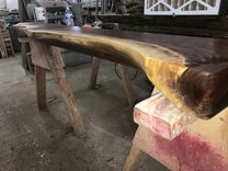 Hand Shaped Figured Black Walnut Mantel 3 small