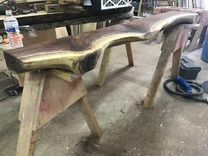 Hand Shaped Figured Black Walnut Mantel 4 small
