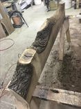 Hand Shaped Figured Black Walnut Mantel 6 small