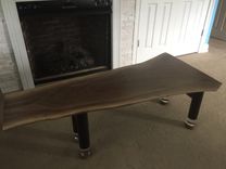 Rustic Modern Black Walnut Slab Coffee Table 5 small