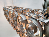 Wine Barrel Ring Swirl Chandelier - Dalga - Made From Retired California Wine Barrel Rings 4 small