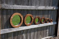 Round Wall Mirrors- Solid Walnut Set Of 6 Porthole Mirrors 4 small