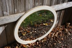 Solid Wood Oval Wall Mirror 3 small