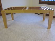 Maple Coffee Table With Cherry Lattice Top 4 small