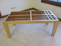 Maple Coffee Table With Cherry Lattice Top 7 small