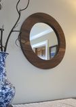 22" Solid Walnut Round Decorative Mirror 1 small