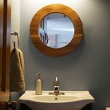 22" Solid Walnut Round Decorative Mirror 2 small