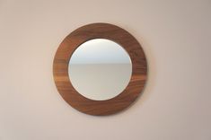22" Solid Walnut Round Decorative Mirror 4 small