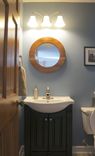 22" Solid Walnut Round Decorative Mirror 5 small