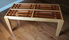 Maple Coffee Table With Cherry Lattice Top 5 small