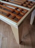 Maple Coffee Table With Cherry Lattice Top 3 small