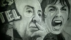Psycho Collage In Charcoal 5 small